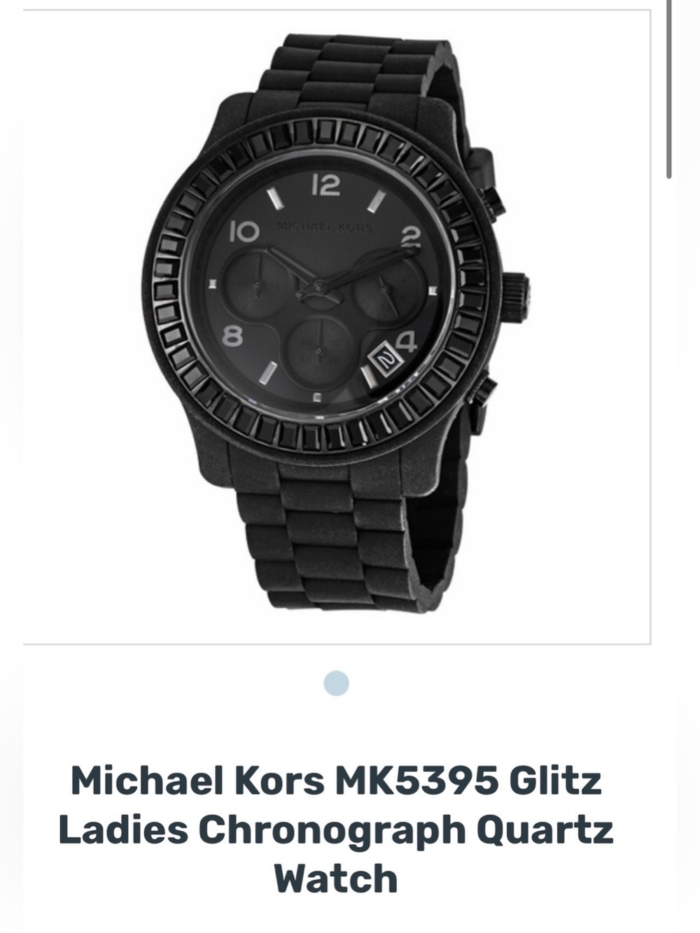 Michael Kors MK5395 Glitz Ladies Black Chronograph Quartz Watch
